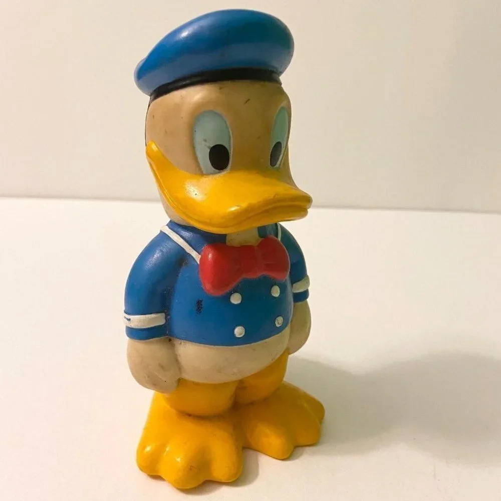 Vintage Donald Duck Coin  Bank 6 Inch Tall Figure Missing Bottom Stopper